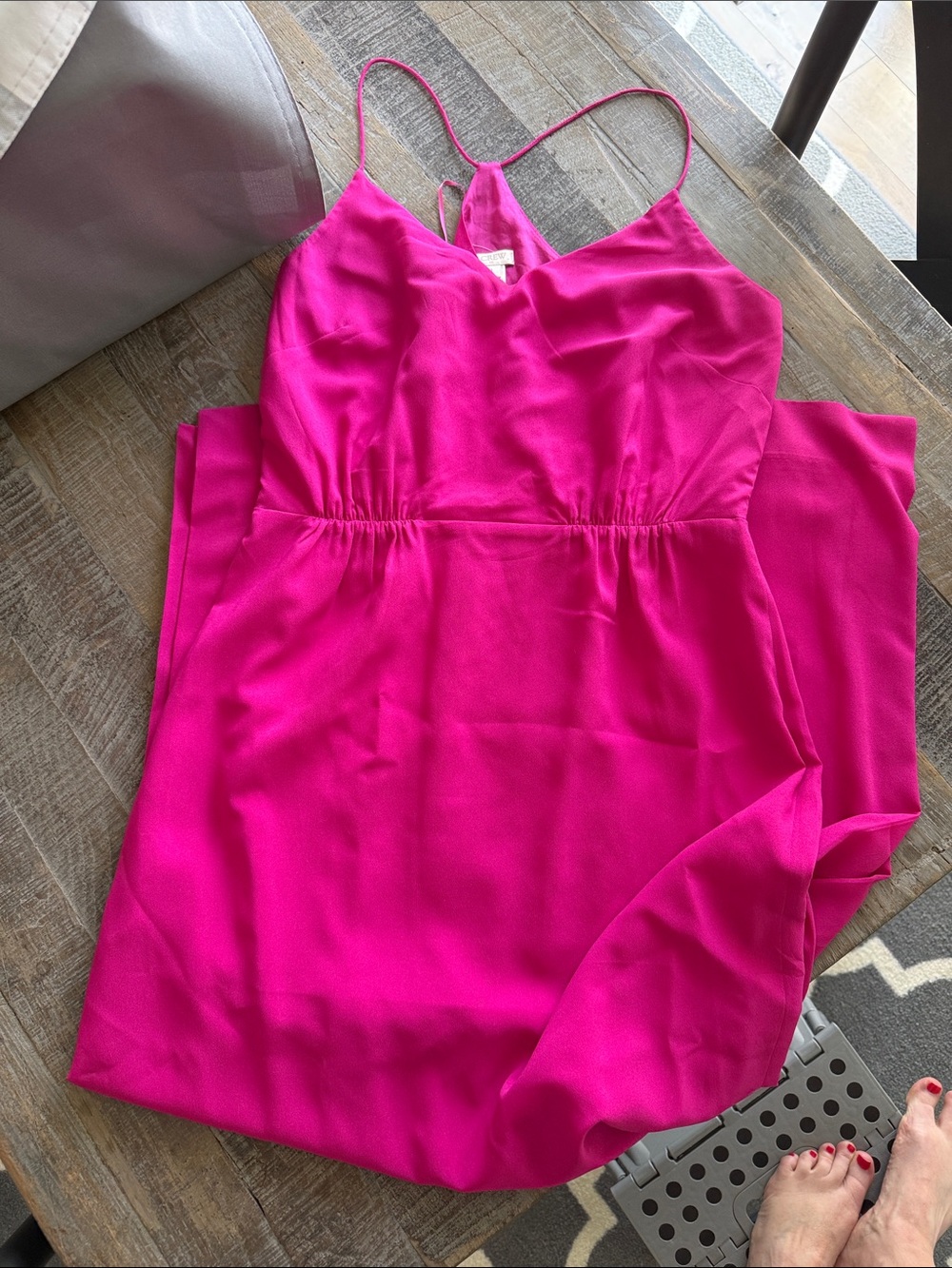 J.Crew Factory Maxi Dress Pink Strappy Slit Gown Size 4
